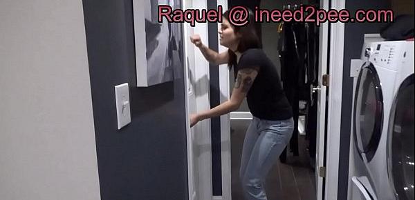  Raquel Roper female pee desperation dance!